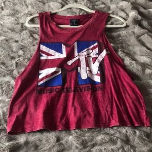 Maroon Graphic Tank Top
